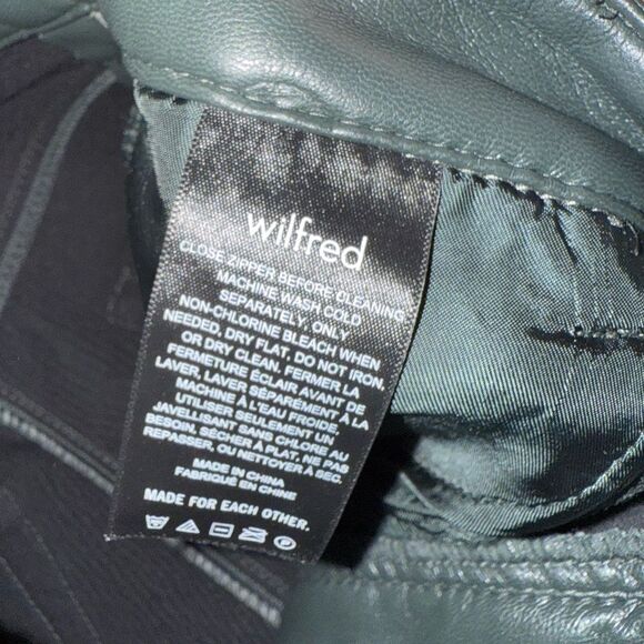 WILFRED Melina Cropped Deep Olive Faux Leather Pants Size 2 EUC W/tiny flaw* - Picture 6 of 9
